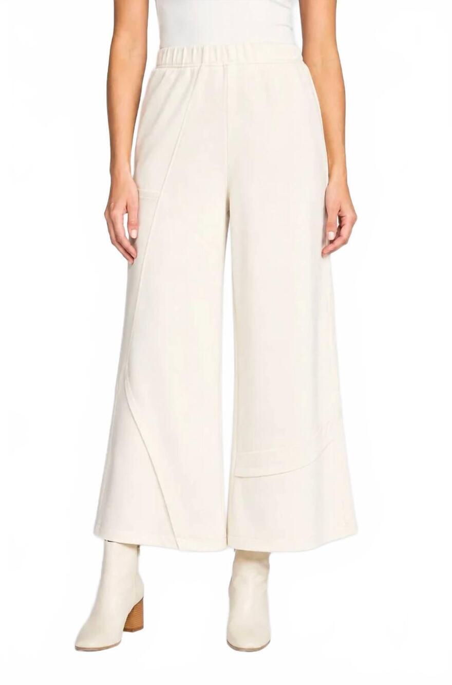 NEW OLIVIA BY HABITAT feather lux knit crossroads pant in ivory